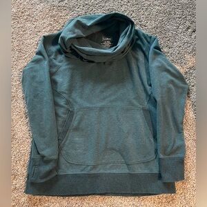 LL Bean Teal Cowl Neck Sweatshirt